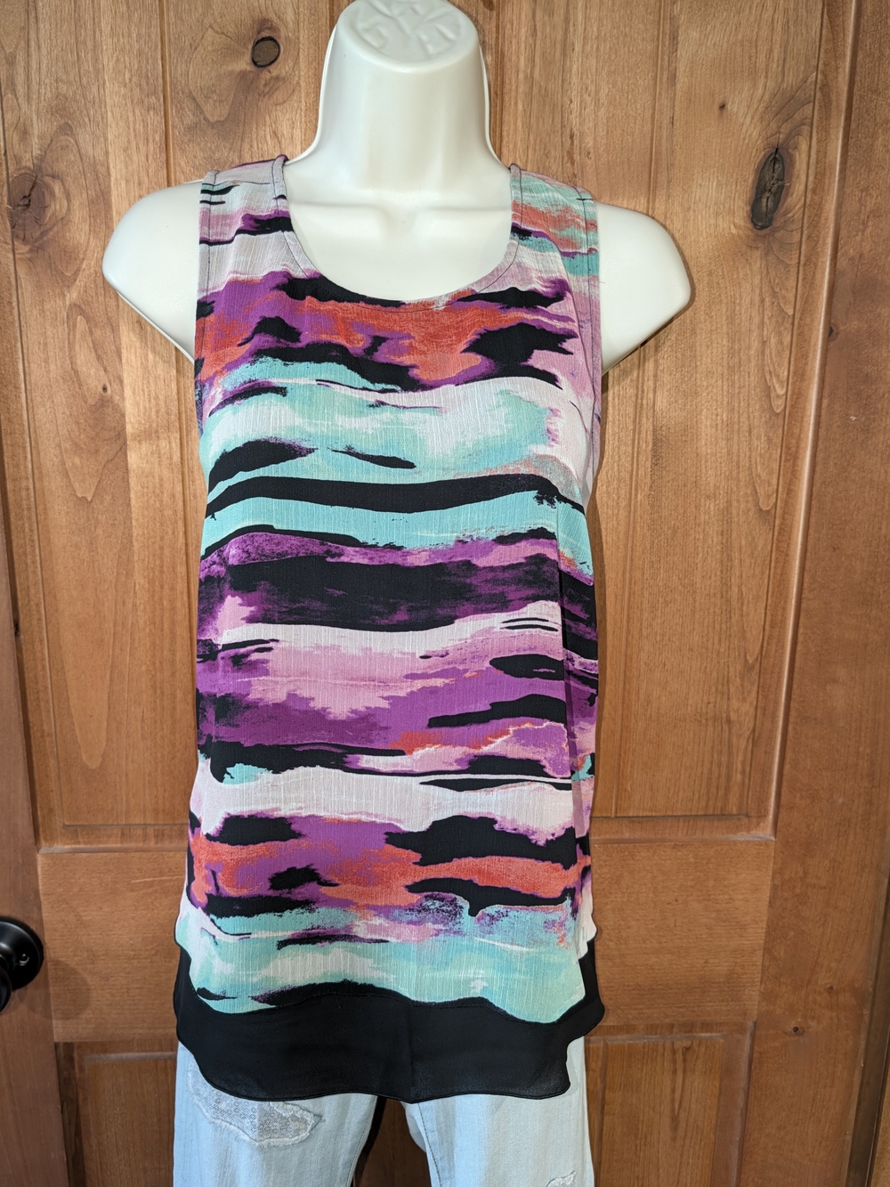 Apt. 9 Purple Multi Abstract Print Tank Top